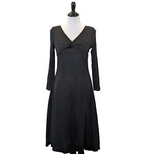 Misook Black Knit Dress V-neck Long Sleeve